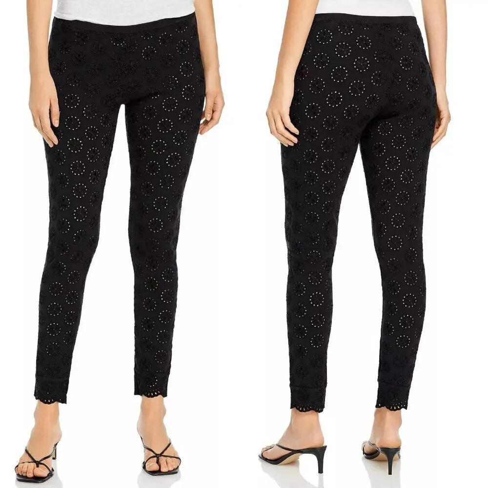 Johnny Was Women's Black Eyelet Lace‎ Pants. Sz: L